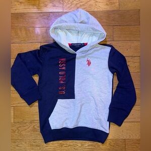 U.S. Polo Assn. Kids Blue and Light Gray Hoodie